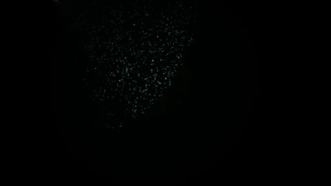 Particles cluster and disperse in a dark abstract field Stock Footage 329305427