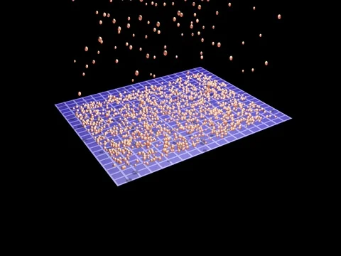 Particles collide and stick to object surface Stock-Footage 72117668