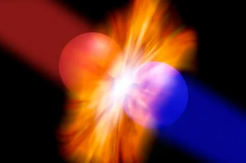 Particles colliding Stock Illustration