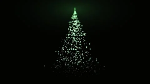 Particles disperse in triangular formation, creating luminous pattern against bl Stock Footage 330060827