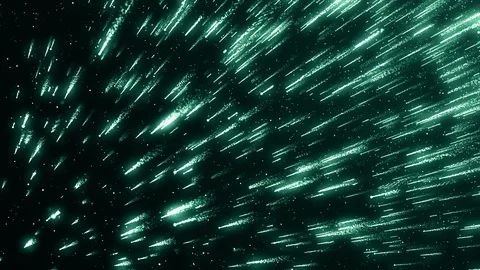 Particles dust abstract light bokeh motion titles cinematic background loop Video stock 129695825