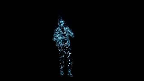 Particles Effect - Man Dancing  Stock Footage 248562007