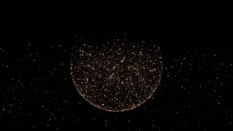Particles of energy, the energy ball Magic glow circle gold explosion abstract g Stock Footage 341916258