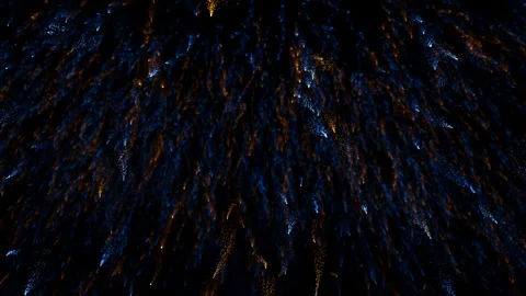 Particles event game trailer titles cinematic openers concert background loop Video stock 201056517