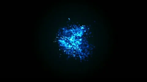 Particles Explosion 001 - Blue - 30 fps Video stock 19316329
