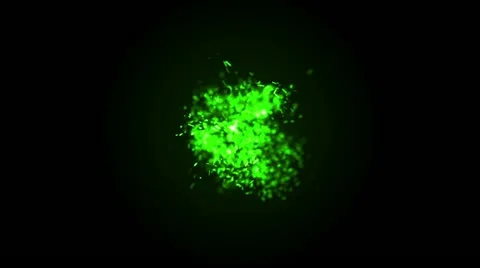 Particles Explosion 001 - Green - 24 fps Stock Footage 19317409