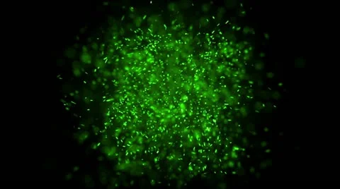 Particles Explosion 001 - Green - 25 fps Stock Footage 19319237