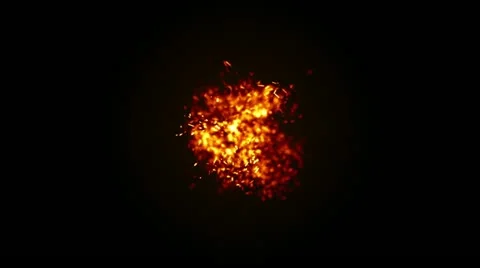 Particles Explosion 001 - Orange - 24 fps Stock Footage 19323077