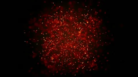 Particles Explosion 001 - Orange - 30 fps Stock Footage 19325820