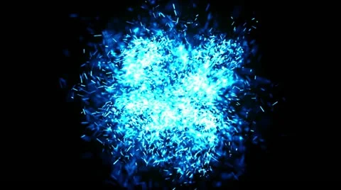 Particles Explosion 002 - Blue - 30 fps Stock Footage 19342676