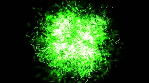 Particles Explosion 002 - Green - 24 fps Stock Footage 19344169