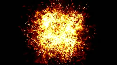 Particles Explosion 002 - Orange - 25 fps Stock Footage 19351211