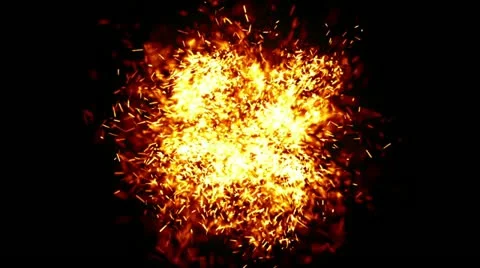 Particles Explosion 002 - Orange - 30 fps Stock Footage 19352812