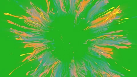 Particles explosion from all around the background on green screen Stock Footage 313798609