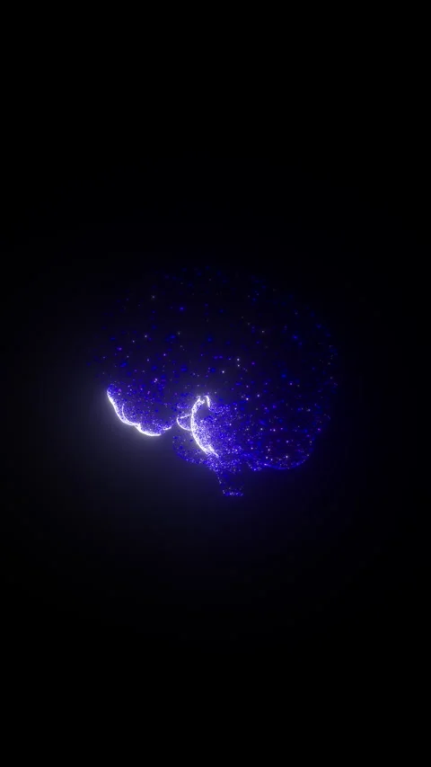 Particles explosion inside of human brain 3D object Vídeo Stock 329445965