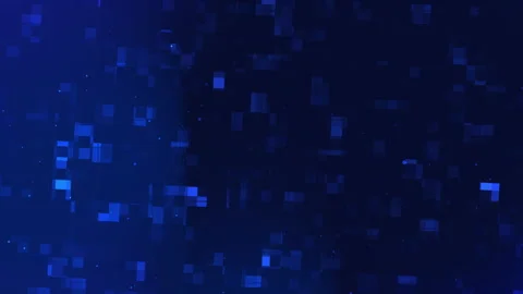 Particles fall slowly on a dark blue gradient background Stock Footage 303608775