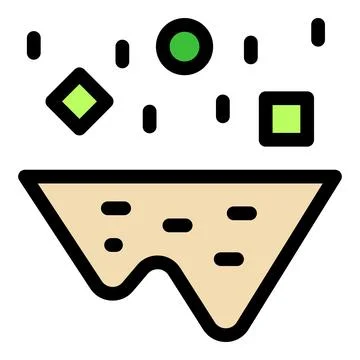Particles falling on eroded surface creating digital footprint Stock Illustration
