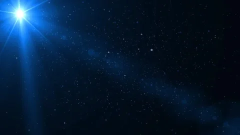 Particles Floating Dust Particles Flare Bokeh and Blue Glow Lighting Stock Footage 308721626