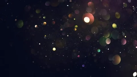 Particles floating, motion, random flickering. Colorful Dust sparkles on black Stock Footage 111478037
