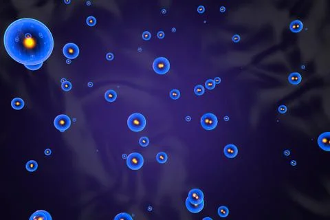 Particles floating in the quantum field Stock Illustration