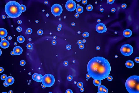 Particles floating in the quantum field Stock Illustration
