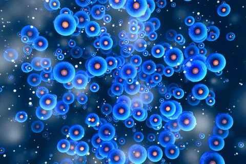 Particles floating in the quantum field Stock Illustration