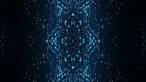 Particles Flower Abstract Bacground Blue Loop Stock Footage 201140538