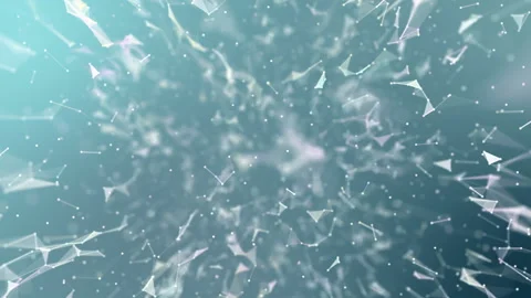 Particles fly across the screen. Multicolored background. Place for text. Plexus Stock Footage 87706985