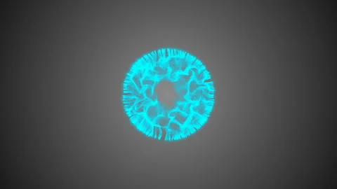 The particles that fly from the center. Making a big bang. Energy release. Blue Stock Footage 88210011