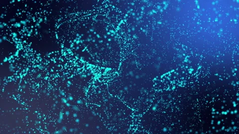 Particles fly on a light blue background. abstraction of space. 3d rendering. de Stock Footage 95070077