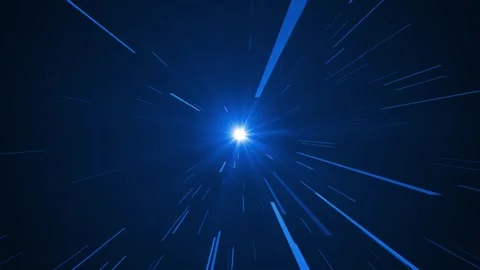 Particles flying towards rays of light, luminous lines at high speed Stock Footage 250262159