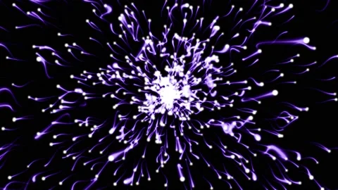 Particles flying towards the viewer making blue trails. Abstract 3d render Stock Footage 160374026