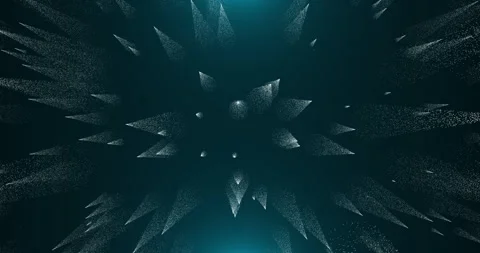 Particles flying towards you with tails flying out on a blue background Stock Footage 304635665