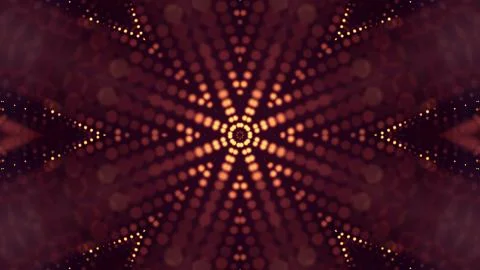 Particles form line and surface grid. 3d rendering. Science fiction golden イラスト素材