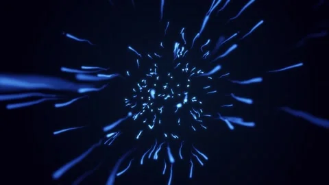 Particles in the form of sperm fly on a blue background. Looped seamless Video stock 170231126