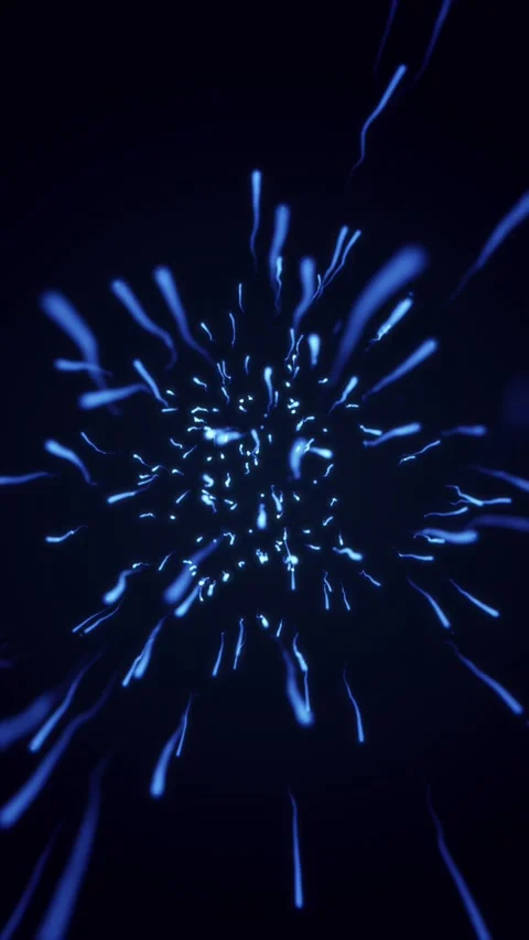 Particles in the form of sperm fly on a blue background. Vertical looped vide Video stock 228025072