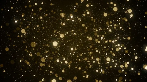Particles gold bokeh glitter awards dust abstract background loop Stock Footage