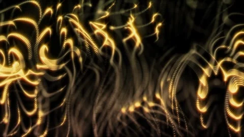 Particles golden wave. Cyber technology background loop Stock Footage 259851359