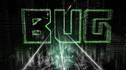 Particles In Green Contour Forms Word Bug In Digital Space Of Virtual Reality Stock Footage 272770426