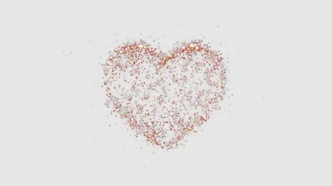 Particles heart seamless loop on alpha channel Stock Footage 275081563