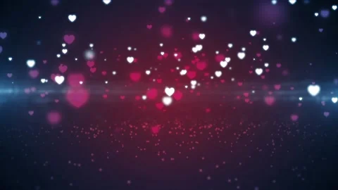 Particles Hearts abstract lights background Valentine's Day LOOP 4K video Stock Footage 145992031