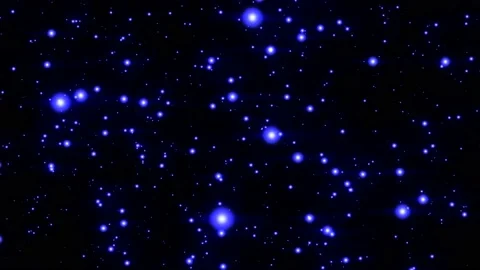 Particles, illuminated blue circles, distant stars, space Stock Footage 153787618
