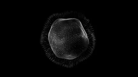 Particles inside noisy flowing sphere. Communication and technology concept.. Stock Footage 315190190