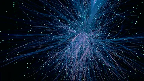 Particles lines. 3d rendering. 3d illsutration Stock Footage 139620538