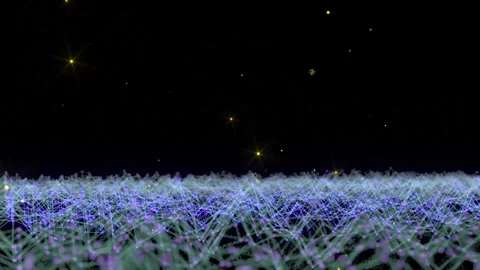 Particles low poly grid magic bg Stock Footage 344691744