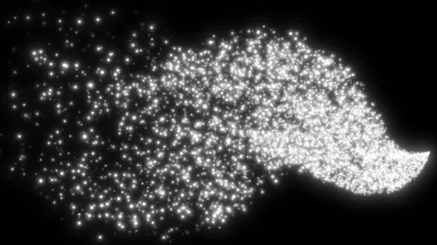 Particles Magic Glitter Star Trail with Fairy Dust and Twinkling Stars 4K Stock Footage 345444507