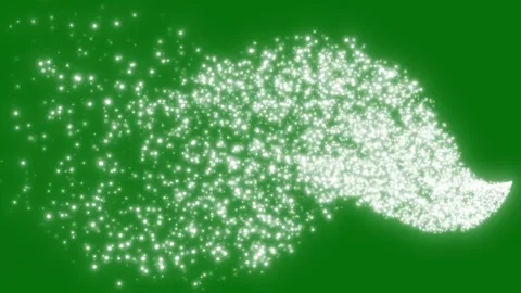 Particles Magic Glitter Star Trail with Fairy Dust and Twinkling Stars Green Stock Footage 345444510
