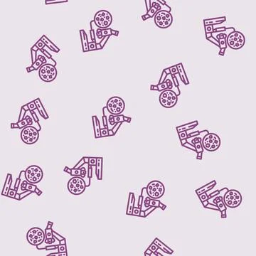 Particles microplastic microscope line vector seamless pattern Stockillustratie