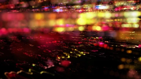 Particles motion loop. Abstract background. Data flow, communications technology Vídeo Stock 97442081