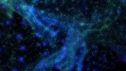 Particles move randomly. Glow of particles. 4K motion graphics. Stock Footage 130028655